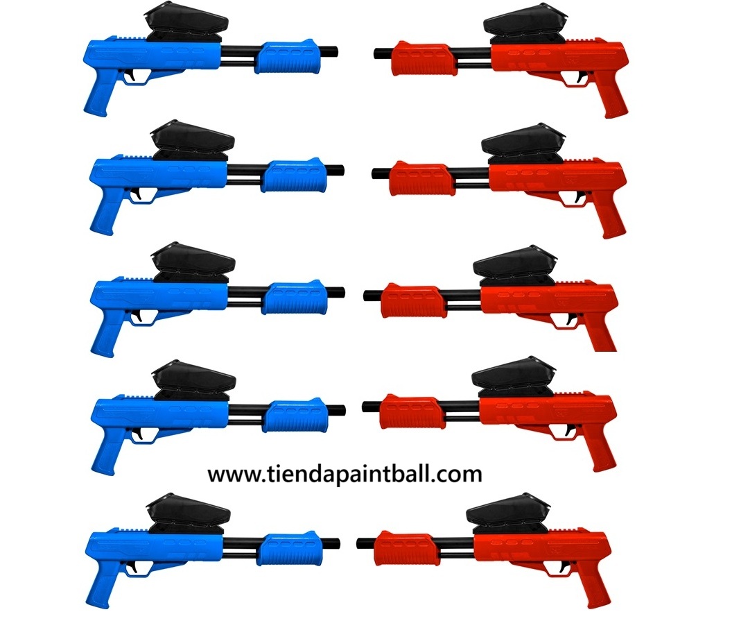 10-Pack Blaster Markers (Red/Blue) .50 Cal + 100-Round Hopper